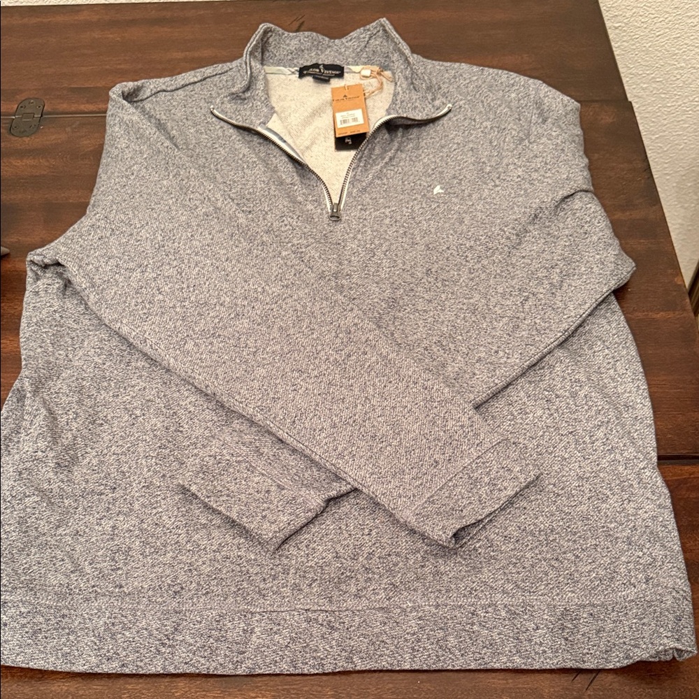 Tailor Vintage Men's Zip-Up Sweater in Heather Gray